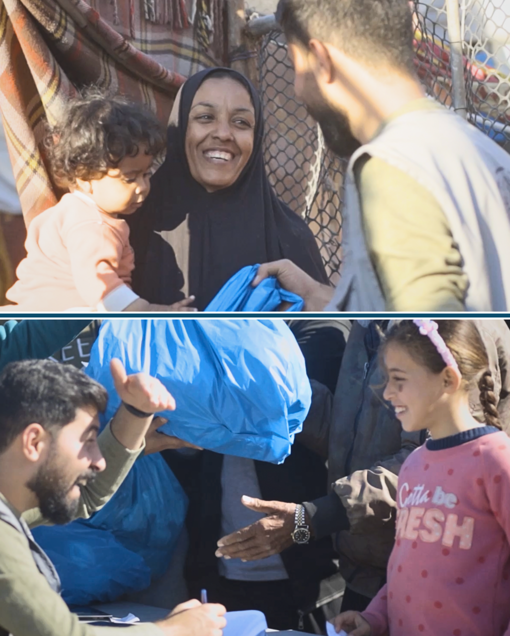 Families receiving essential supplies